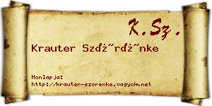 Krauter Szörénke névjegykártya